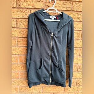 4/$25 • Parasuco‎ Denim Legend Hooded Cloak Zip Sweater